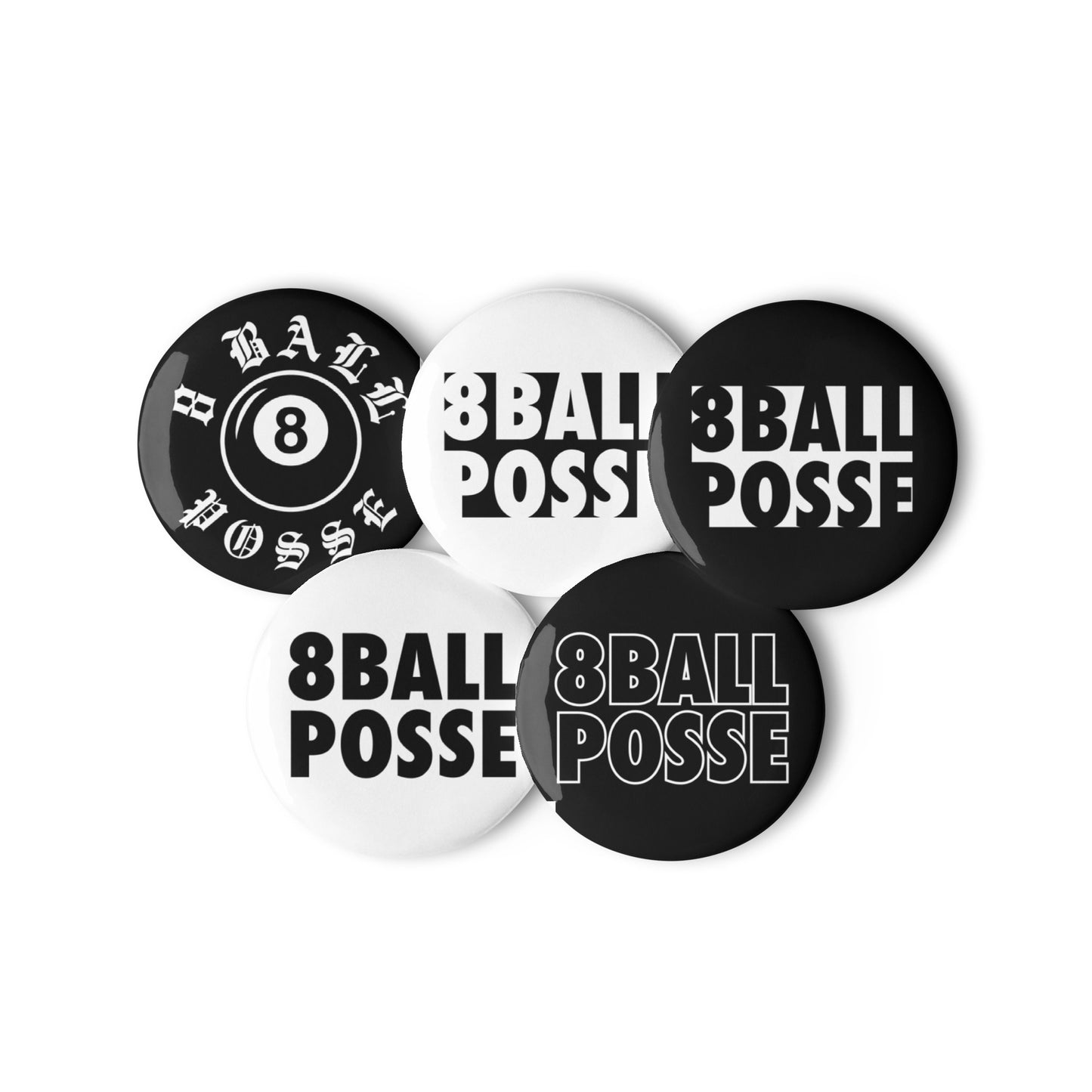 8BallPosse Logo Suite Set of pin buttons