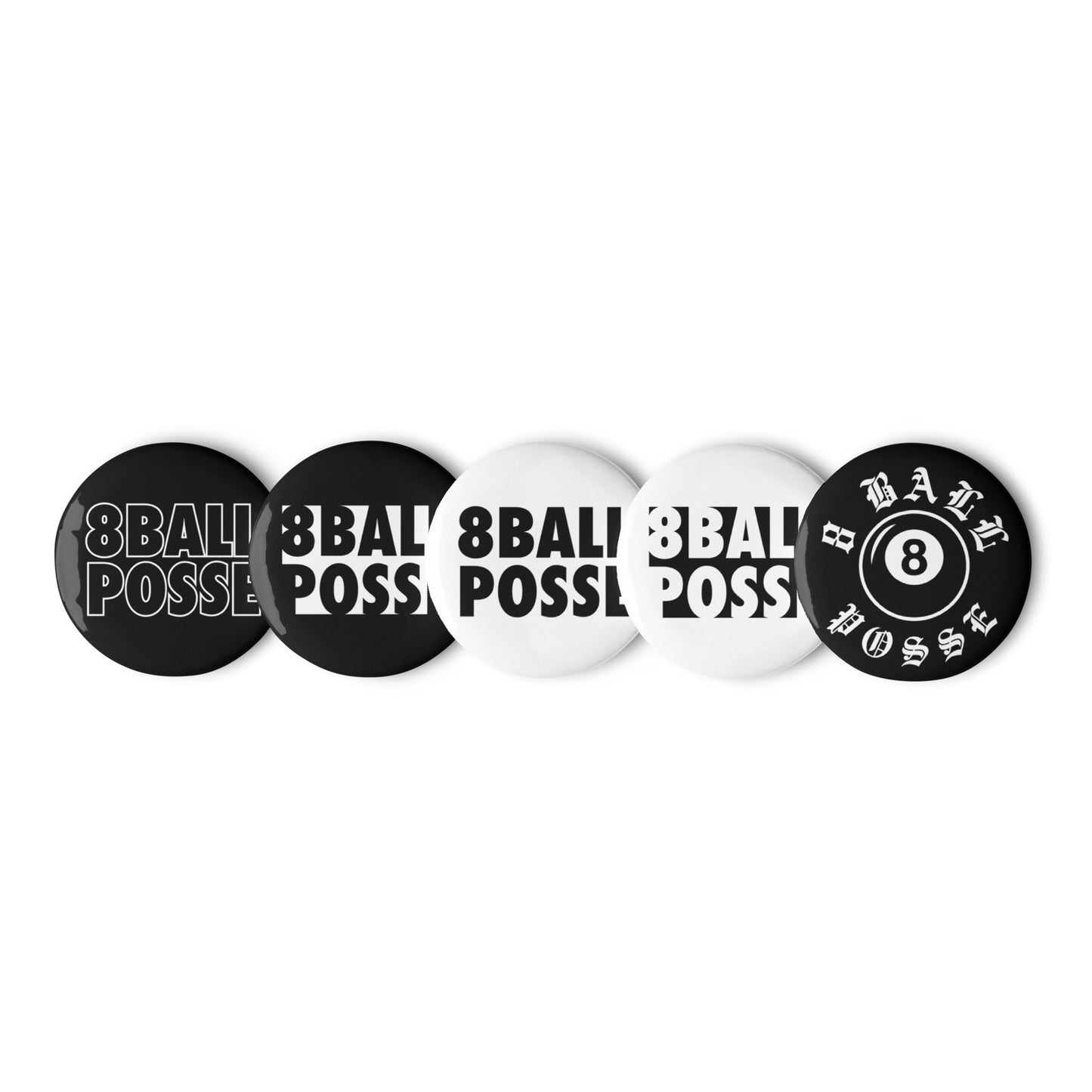 8BallPosse Logo Suite Set of pin buttons