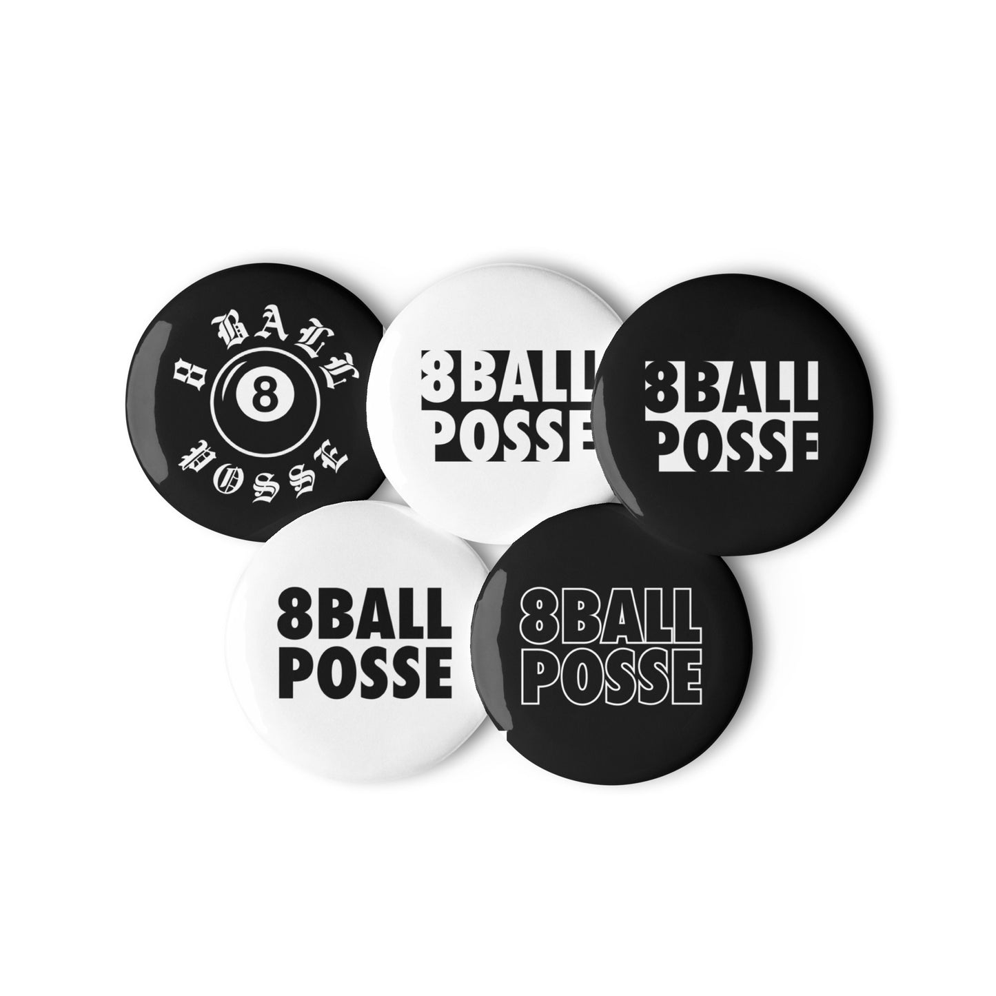 8BallPosse Logo Suite Set of pin buttons