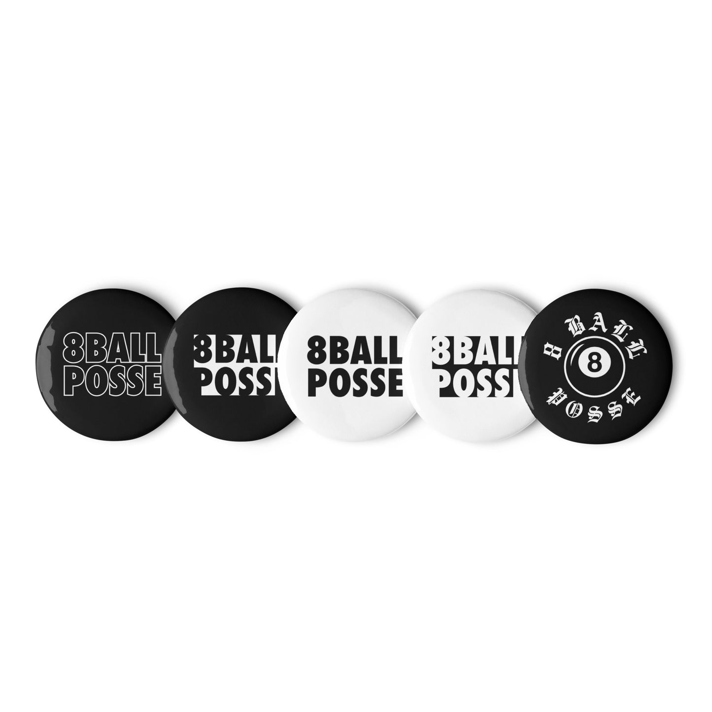 8BallPosse Logo Suite Set of pin buttons