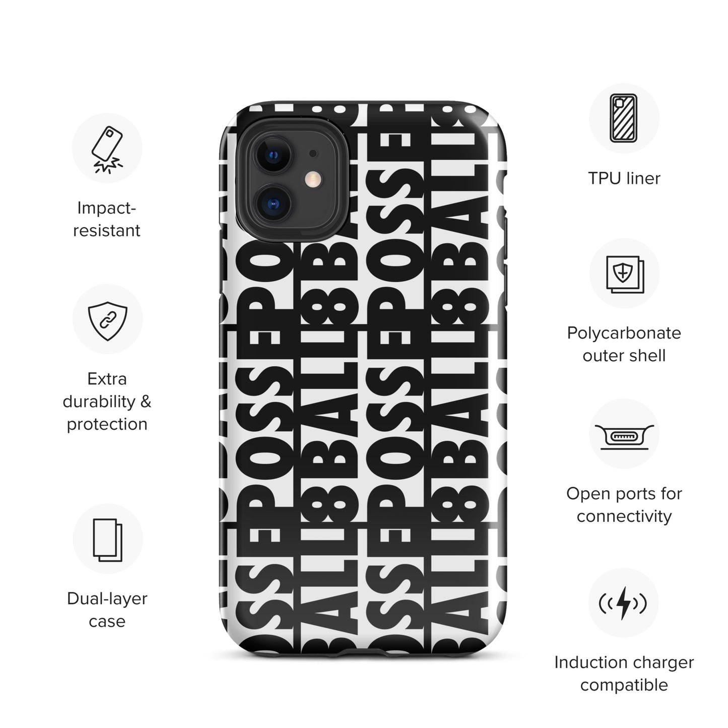 Reversed Logo iPhone Case Black