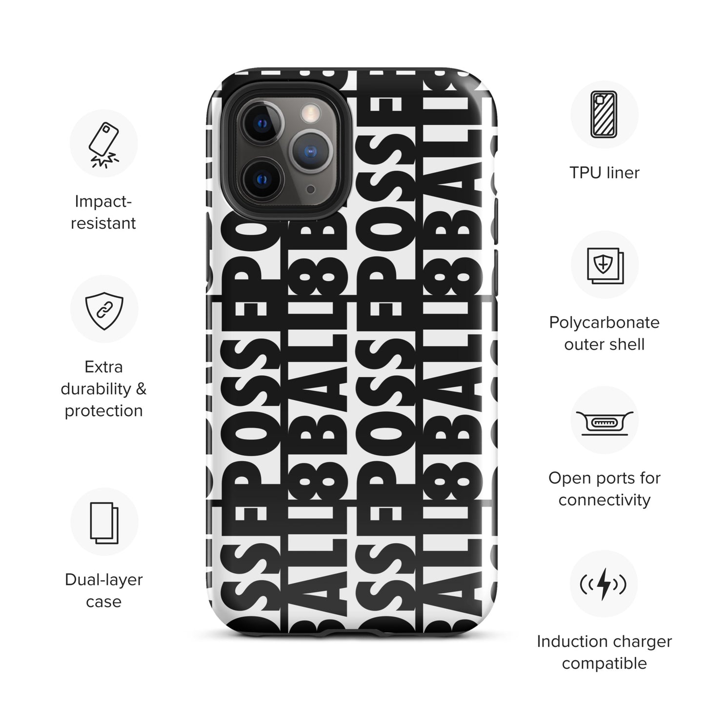 Reversed Logo iPhone Case Black