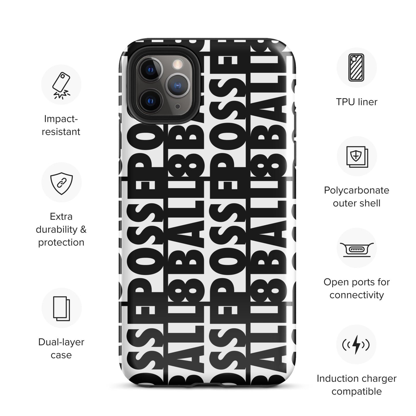 Reversed Logo iPhone Case Black