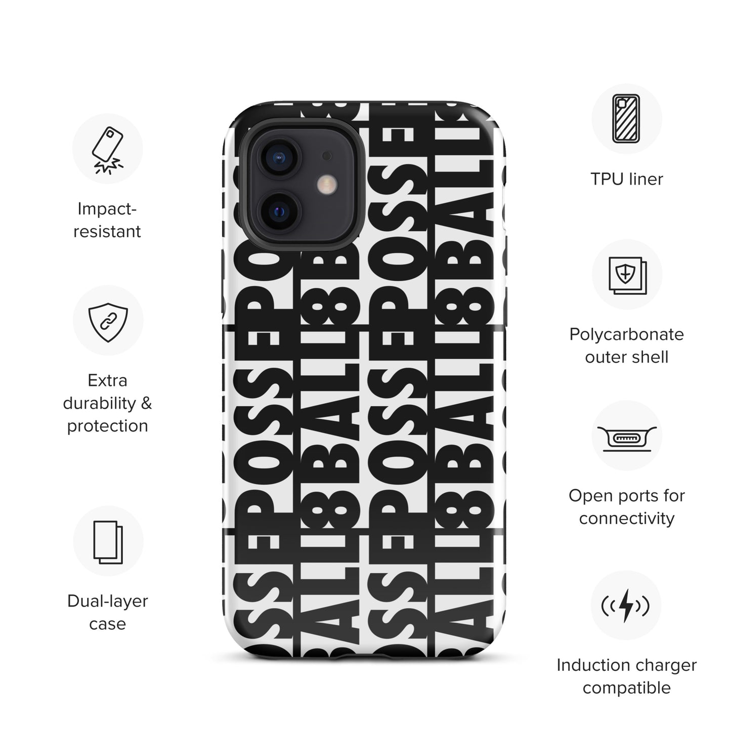 Reversed Logo iPhone Case Black