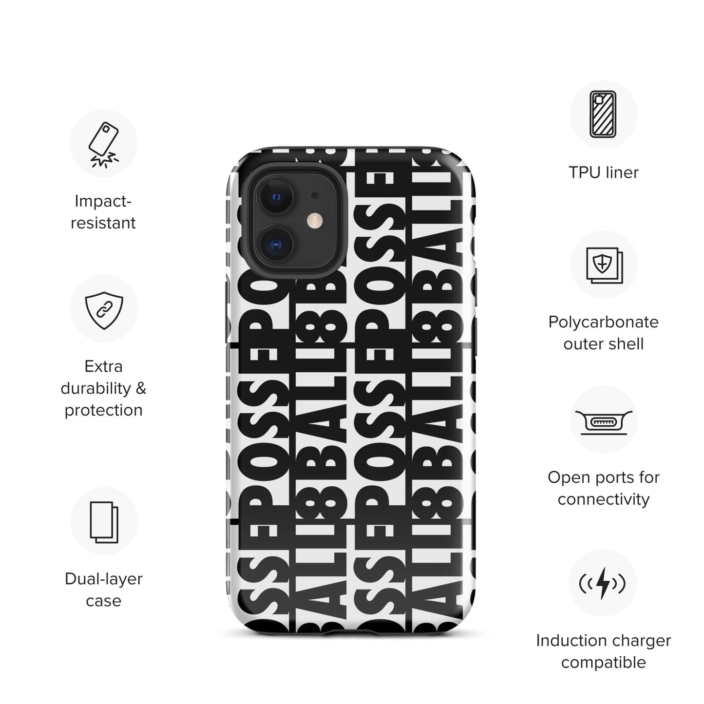 Reversed Logo iPhone Case Black