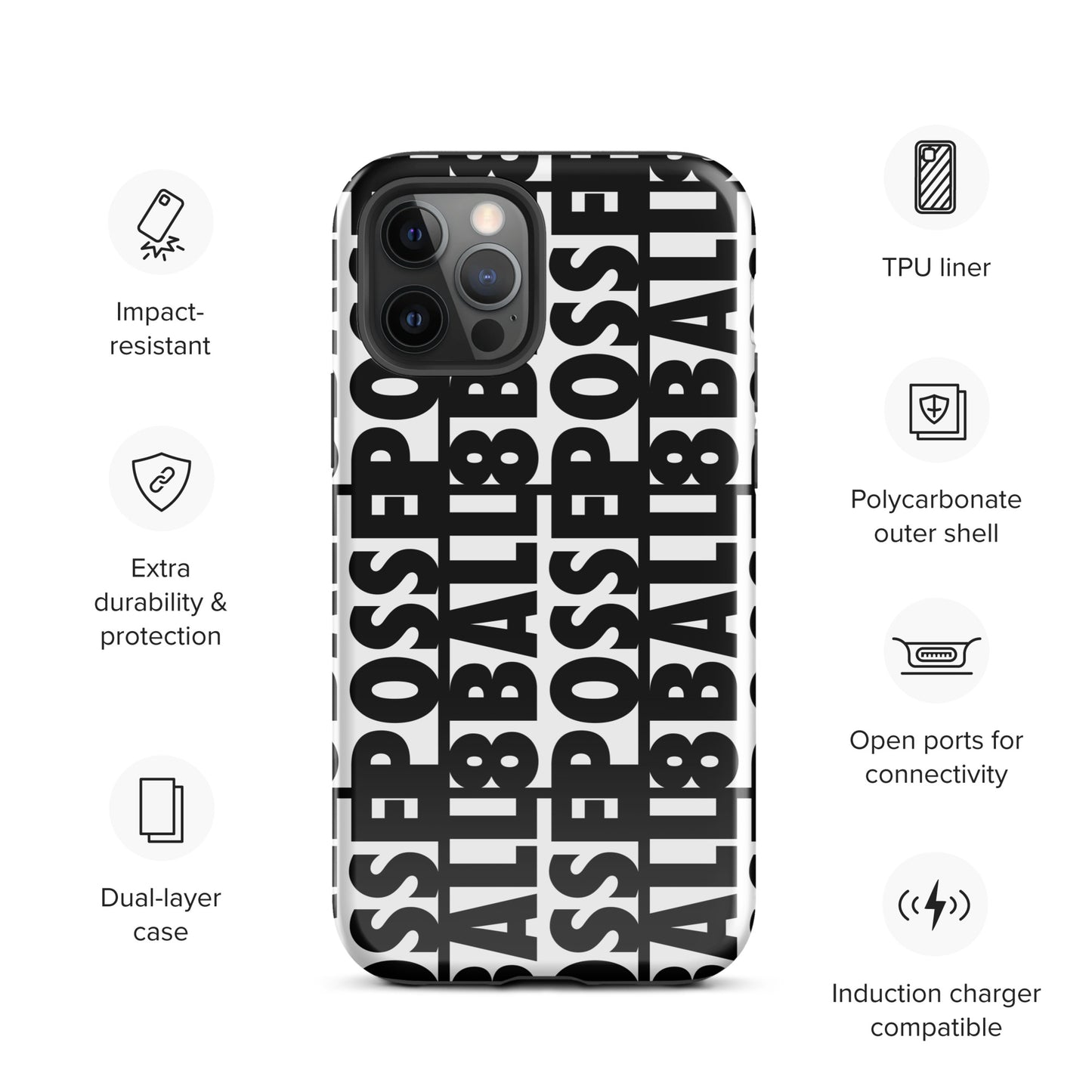 Reversed Logo iPhone Case Black
