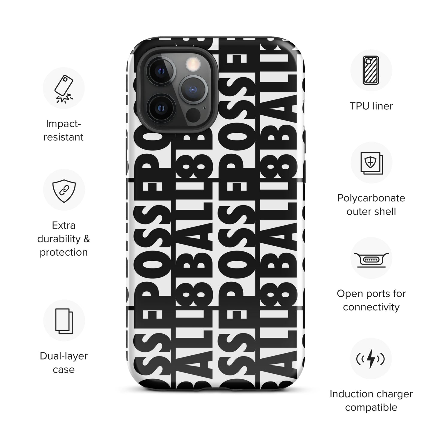 Reversed Logo iPhone Case Black