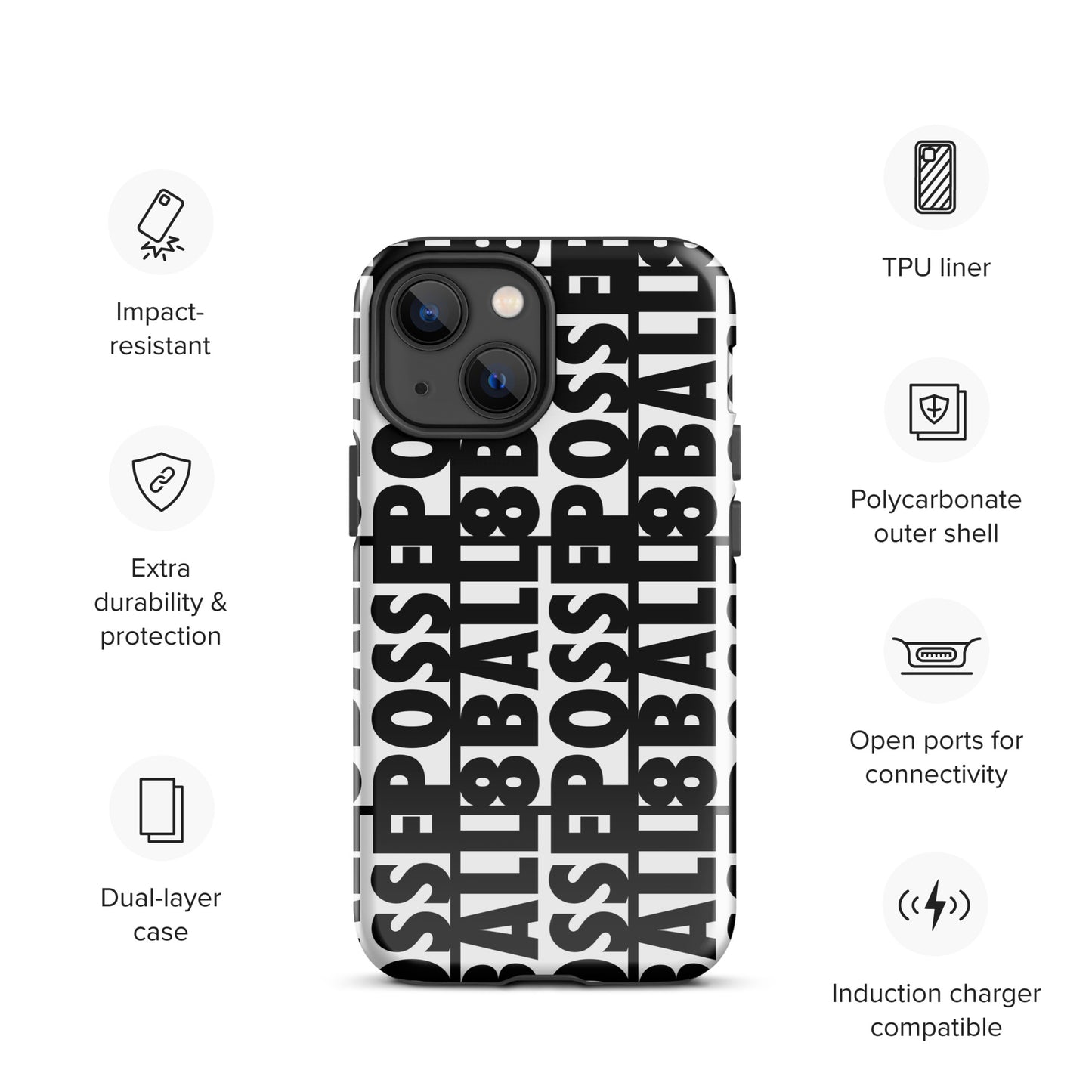 Reversed Logo iPhone Case Black