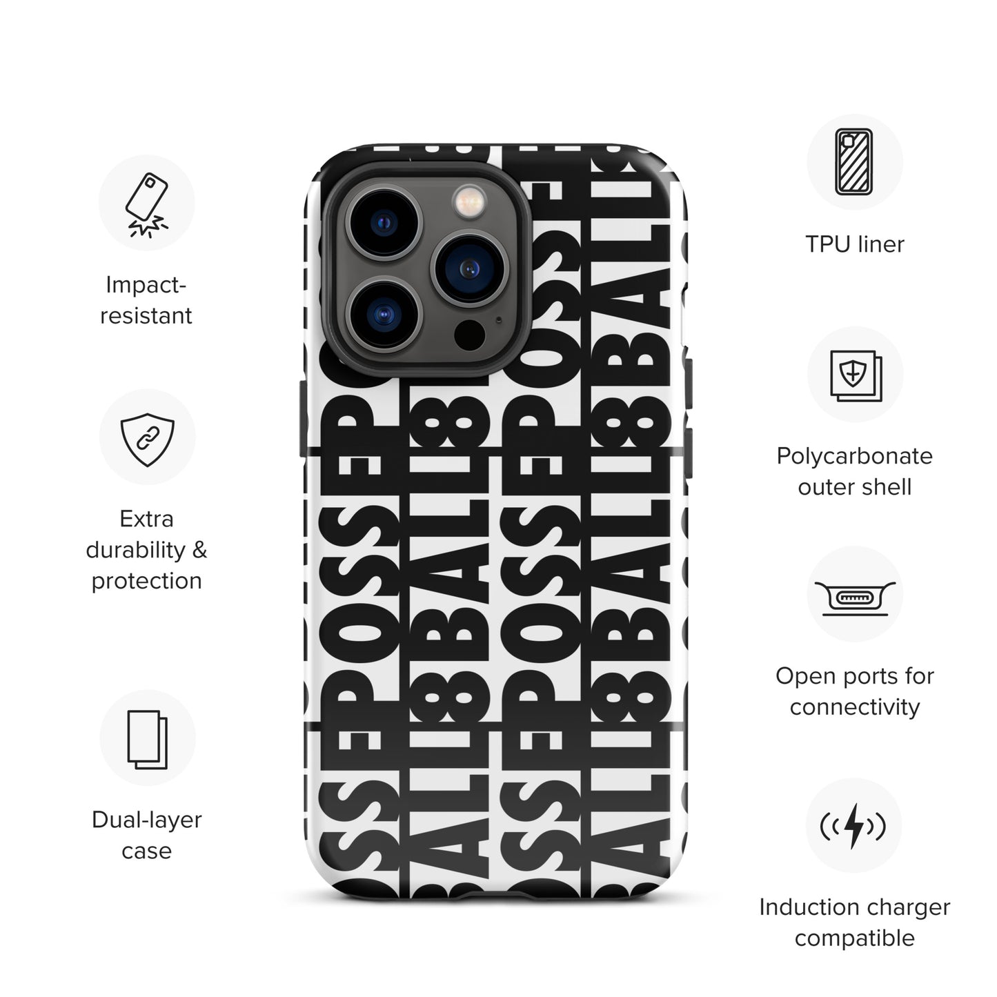 Reversed Logo iPhone Case Black