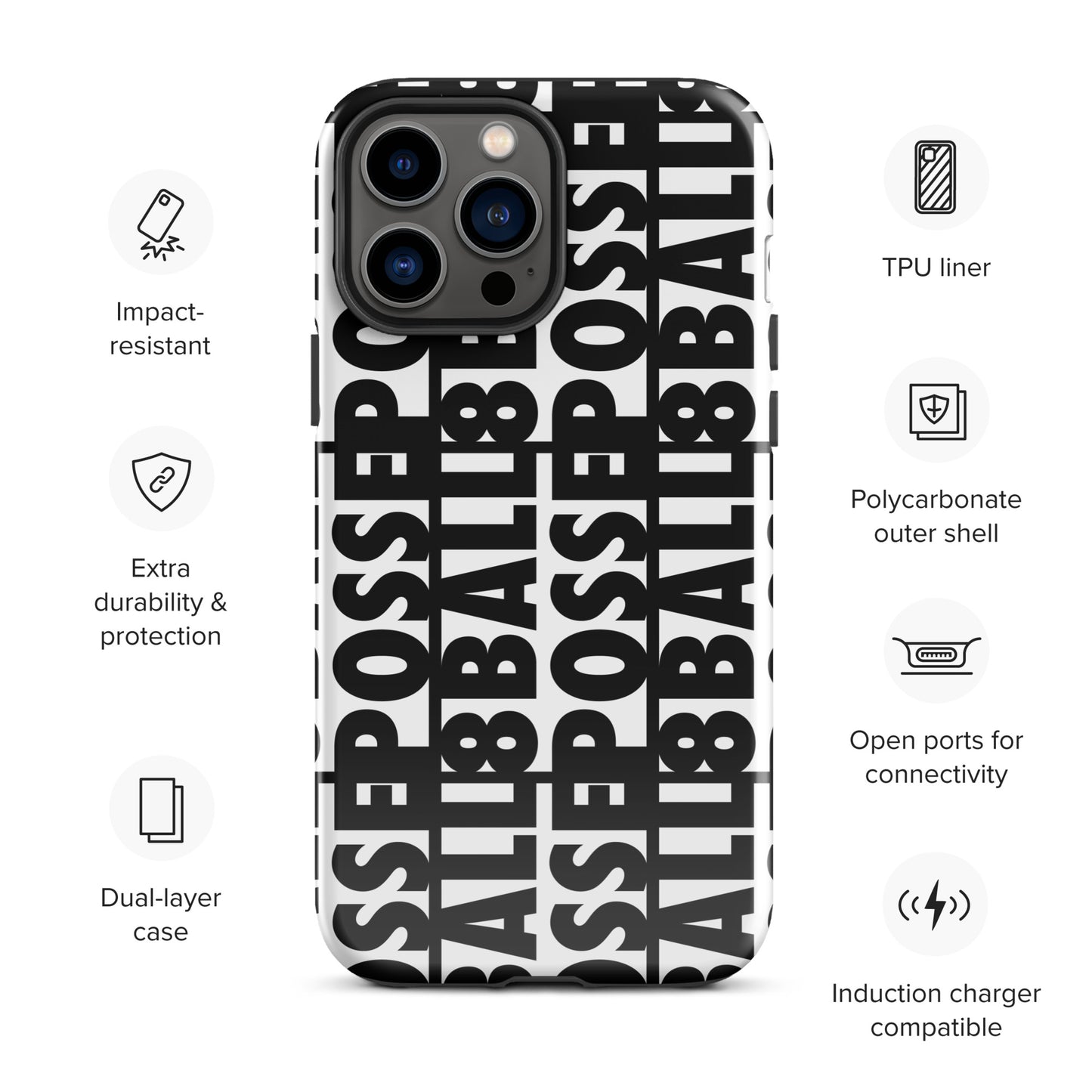 Reversed Logo iPhone Case Black