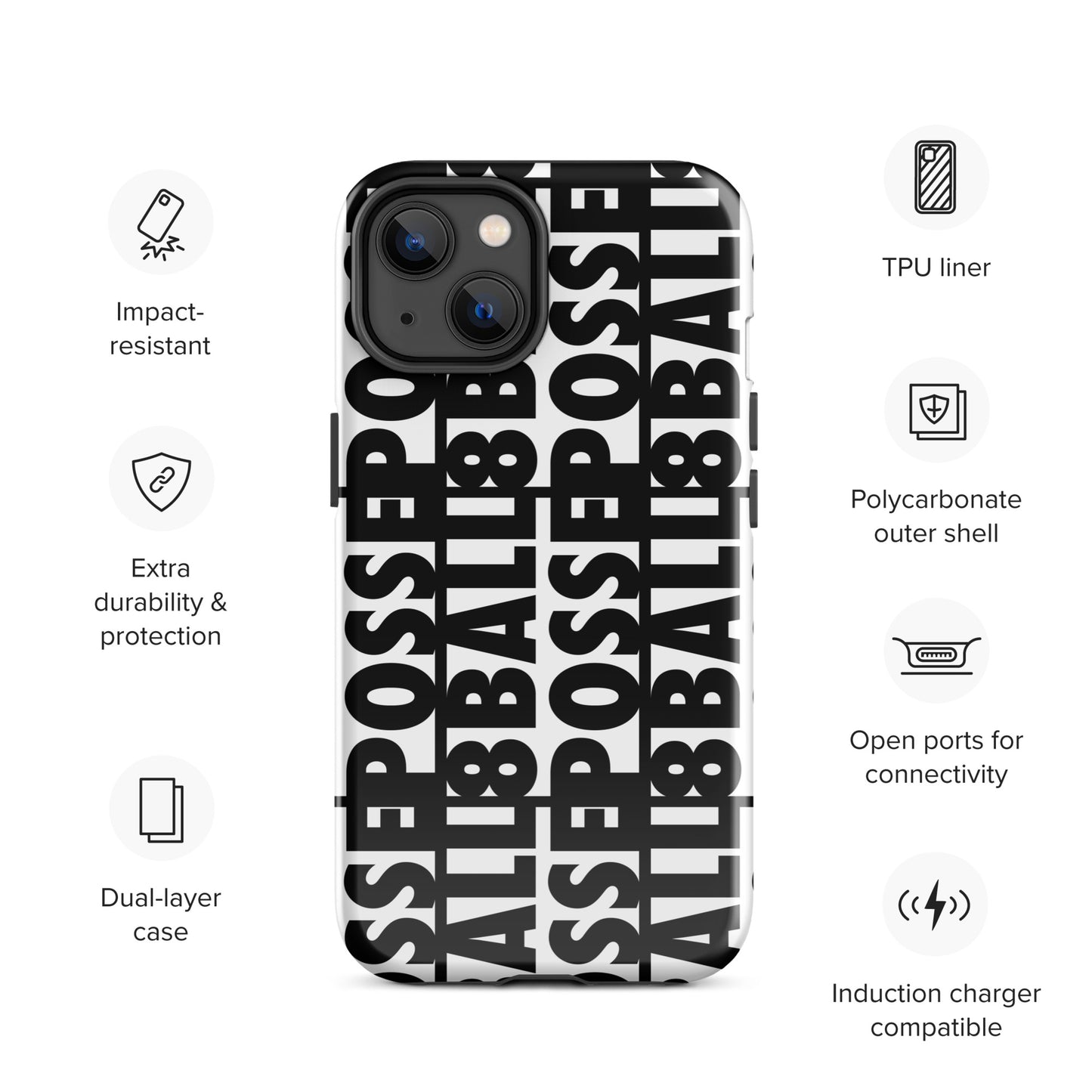 Reversed Logo iPhone Case Black