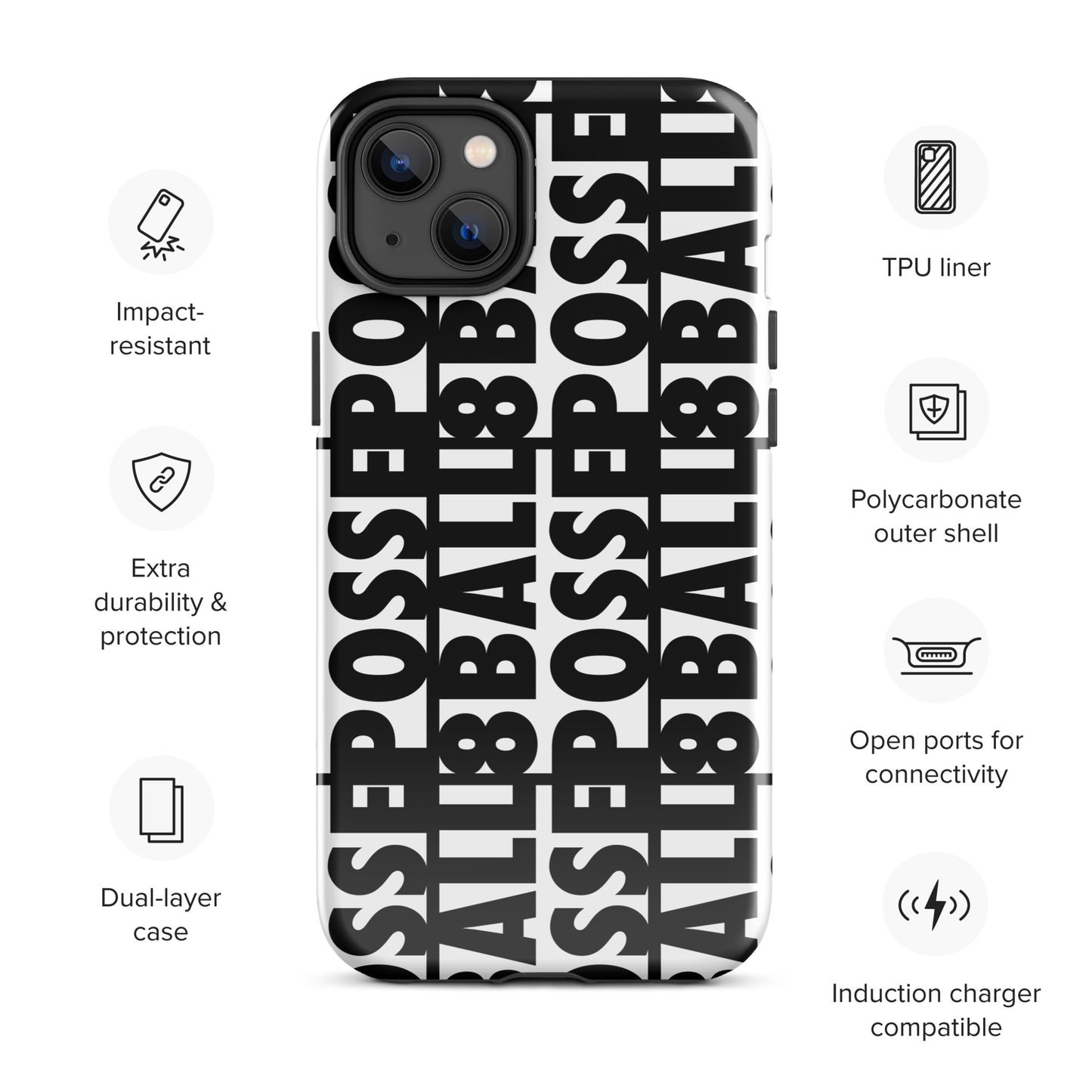 Reversed Logo iPhone Case Black