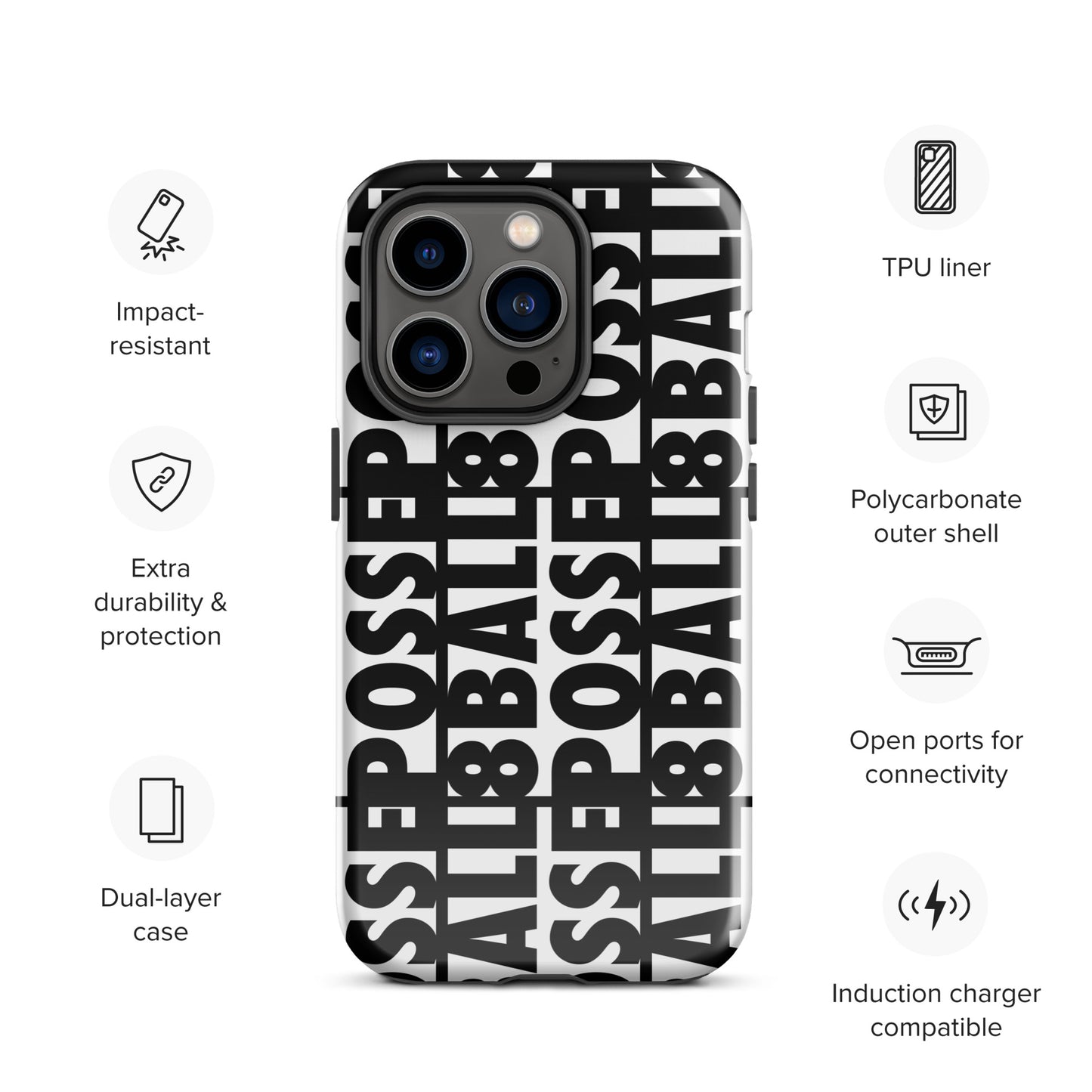 Reversed Logo iPhone Case Black
