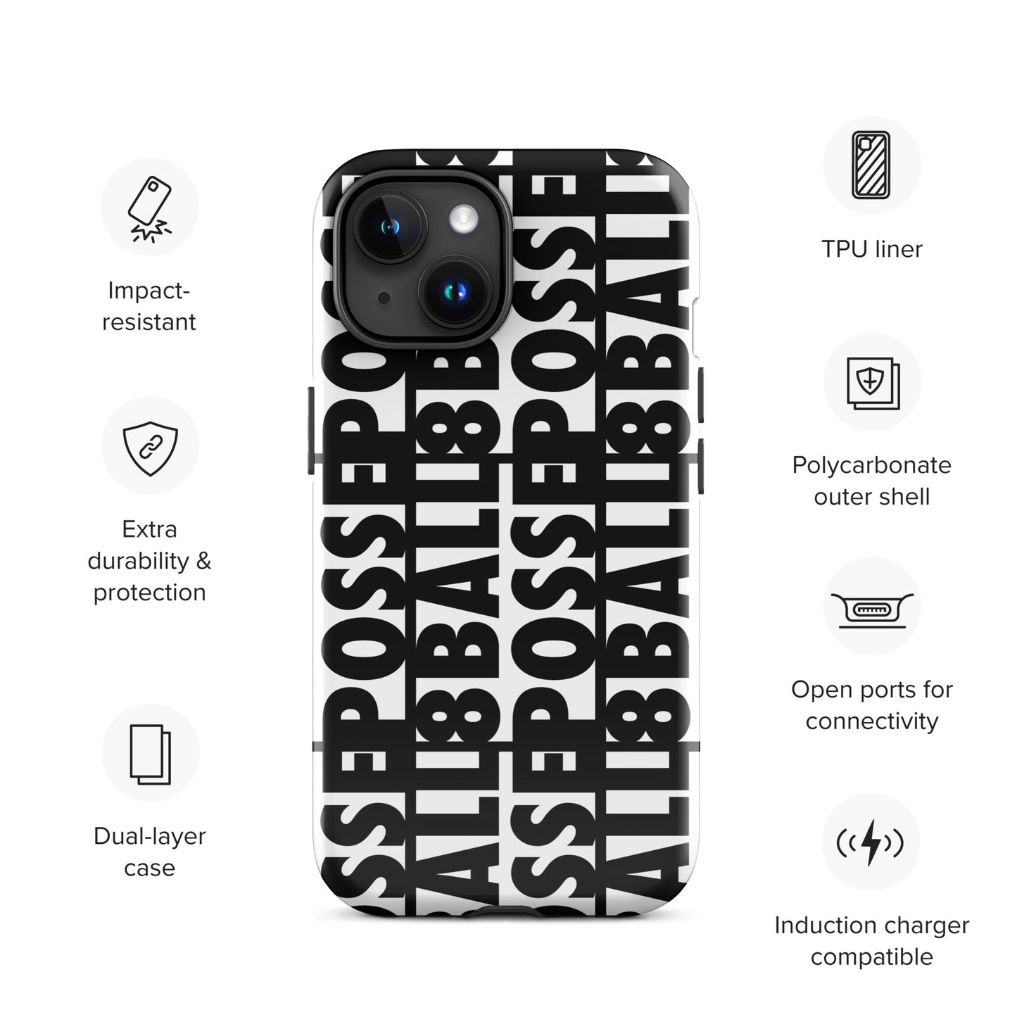 Reversed Logo iPhone Case Black