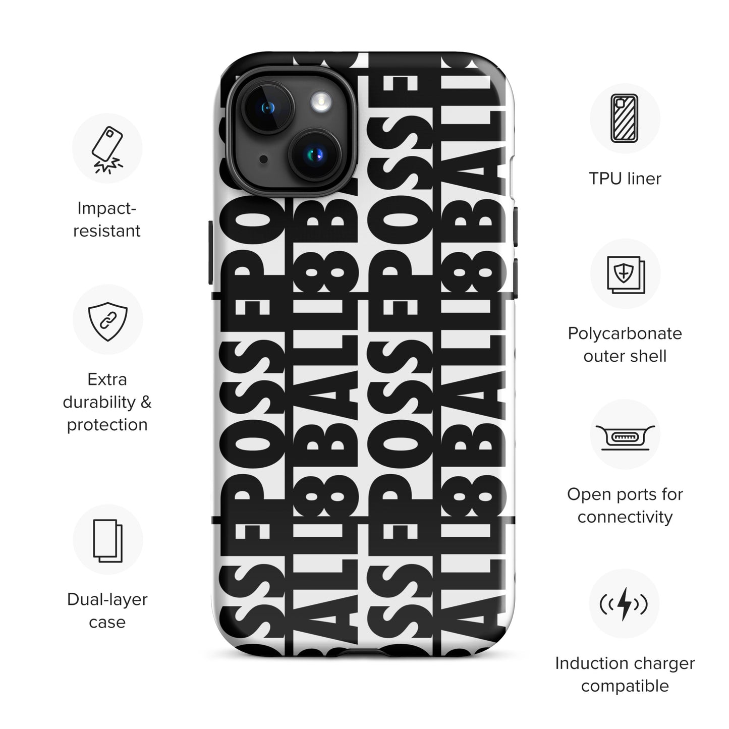 Reversed Logo iPhone Case Black
