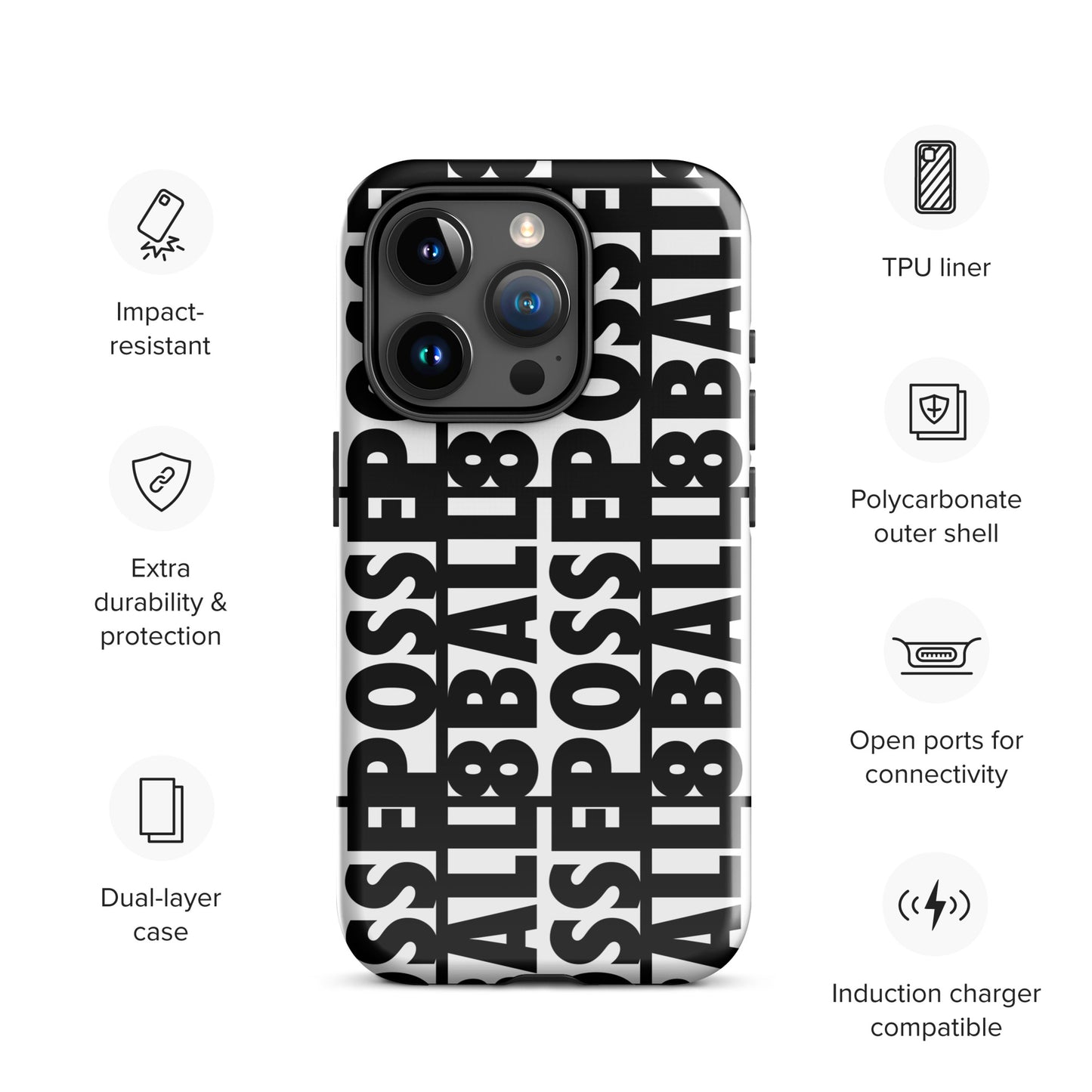 Reversed Logo iPhone Case Black