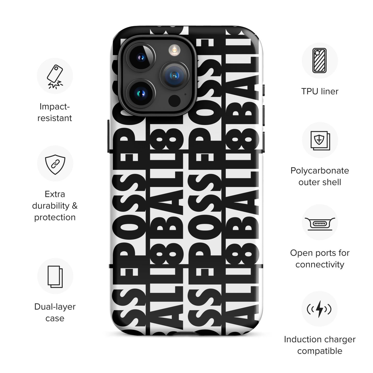 Reversed Logo iPhone Case Black