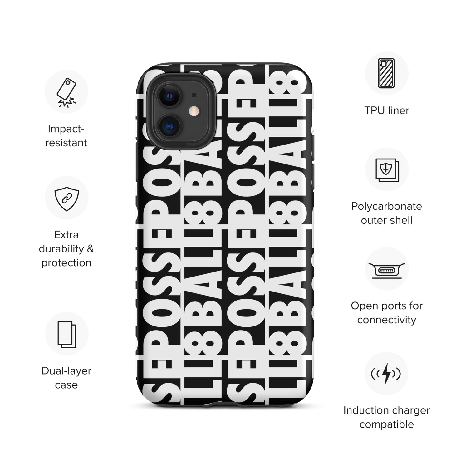 Reversed Logo iPhone Case White