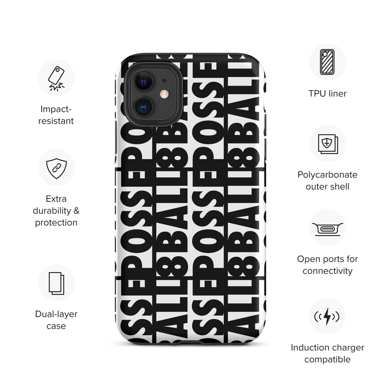 Reversed Logo iPhone Case Black
