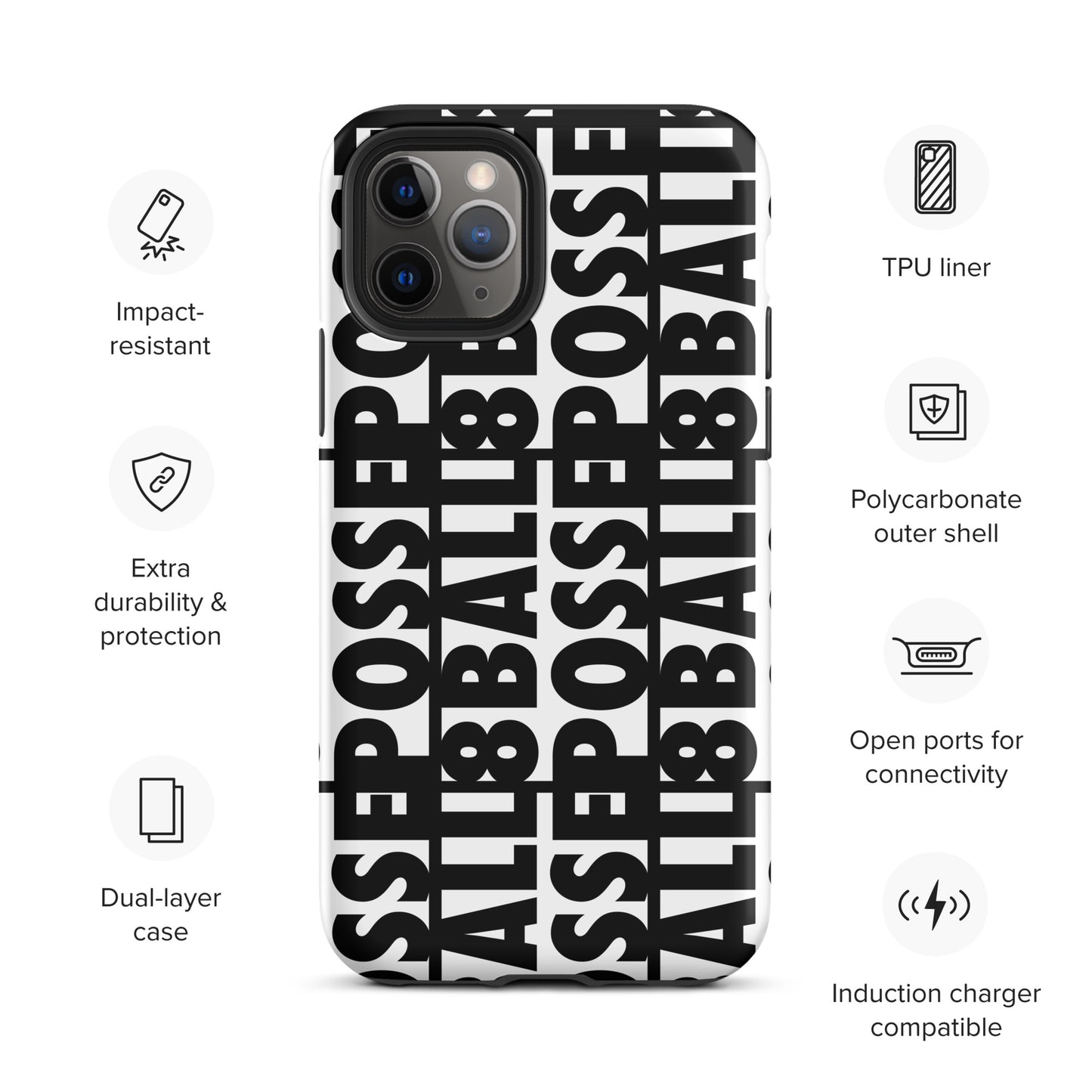 Reversed Logo iPhone Case Black