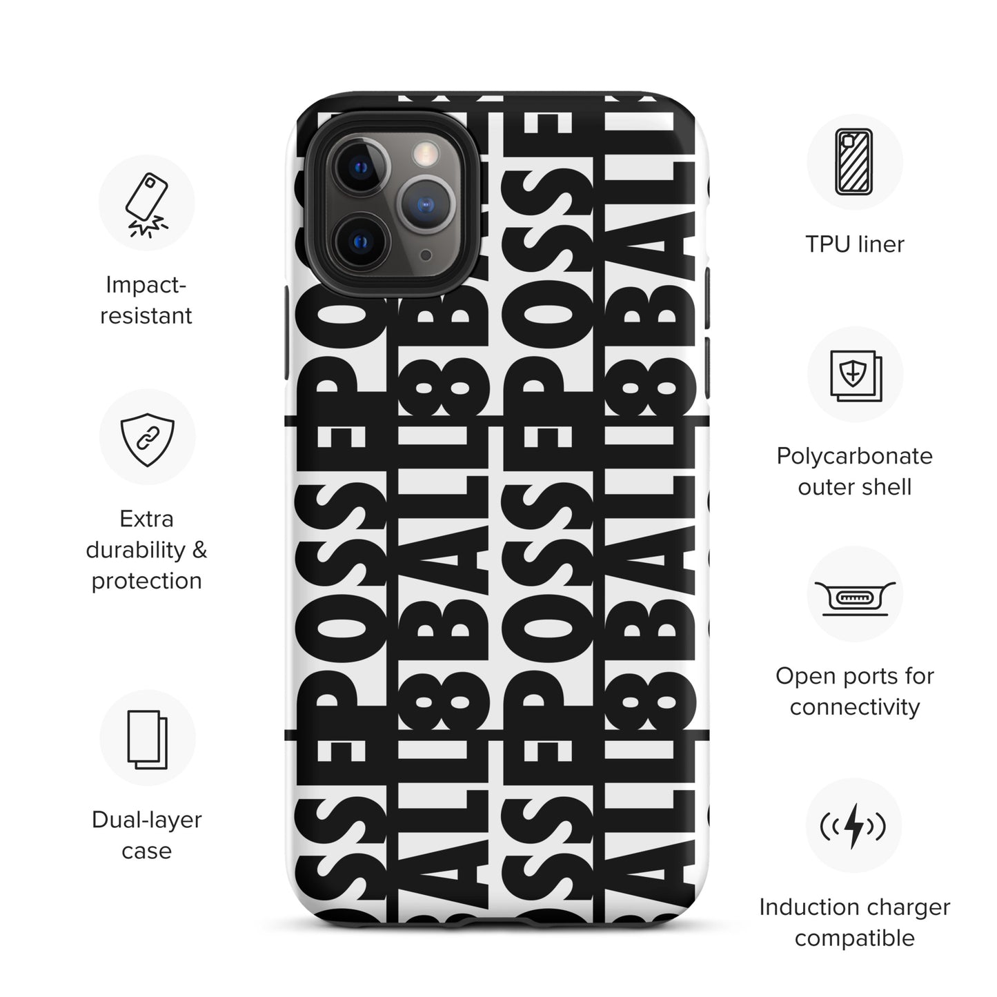 Reversed Logo iPhone Case Black