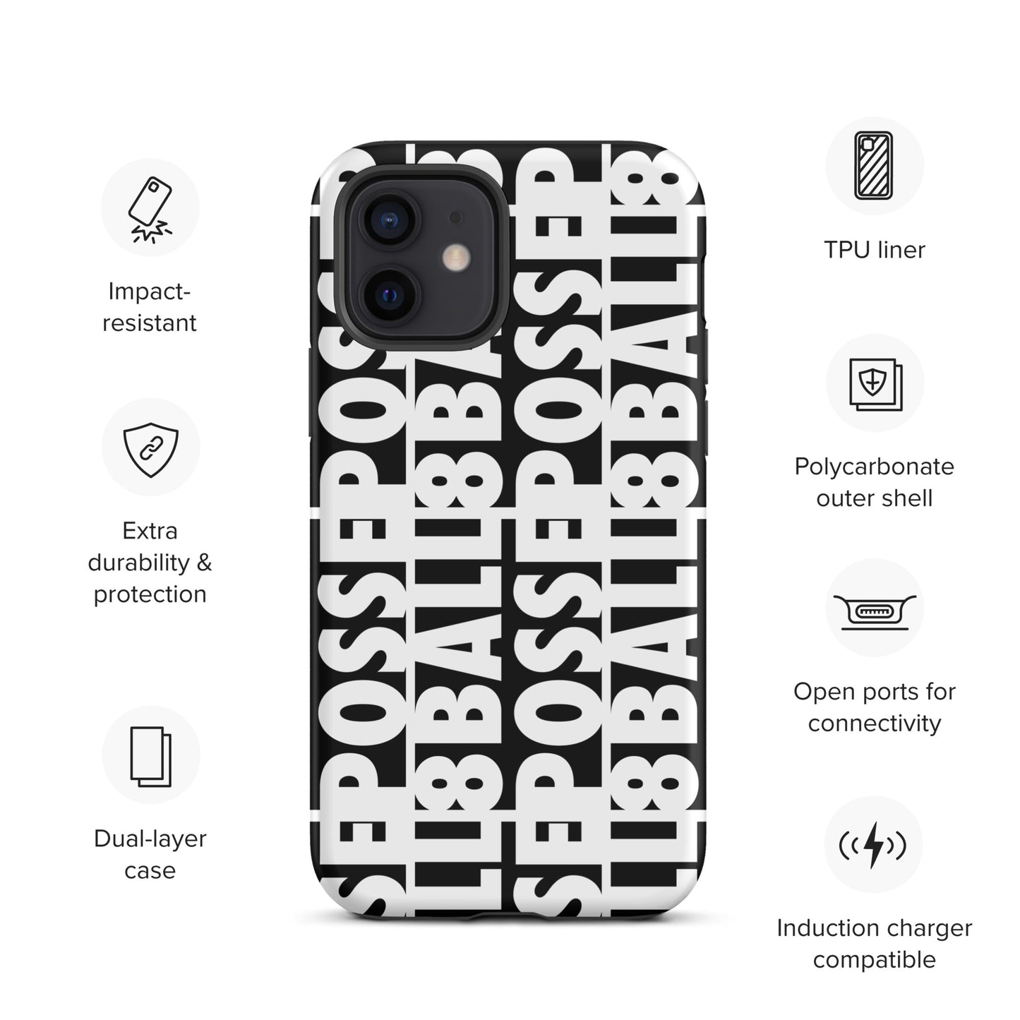 Reversed Logo iPhone Case White