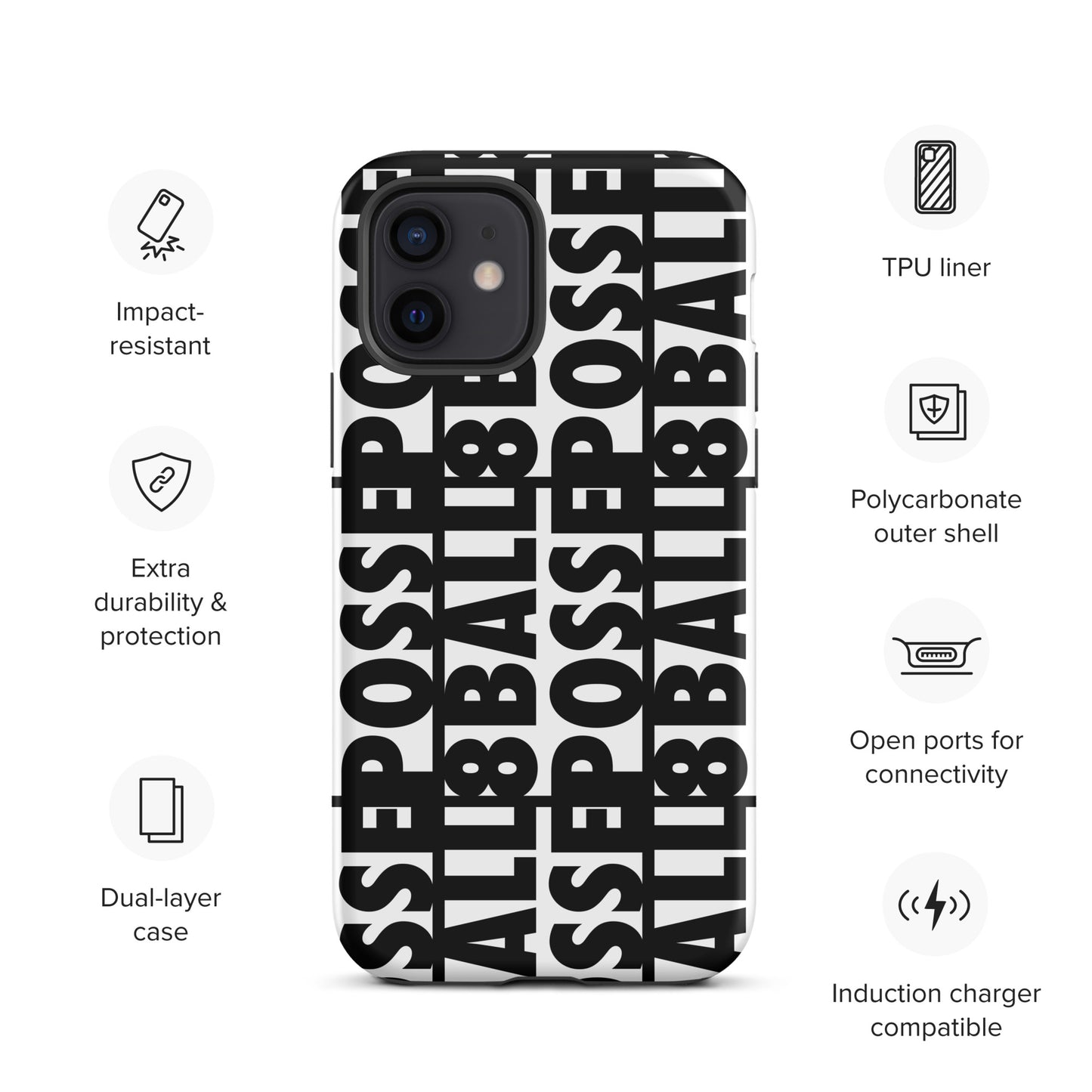 Reversed Logo iPhone Case Black