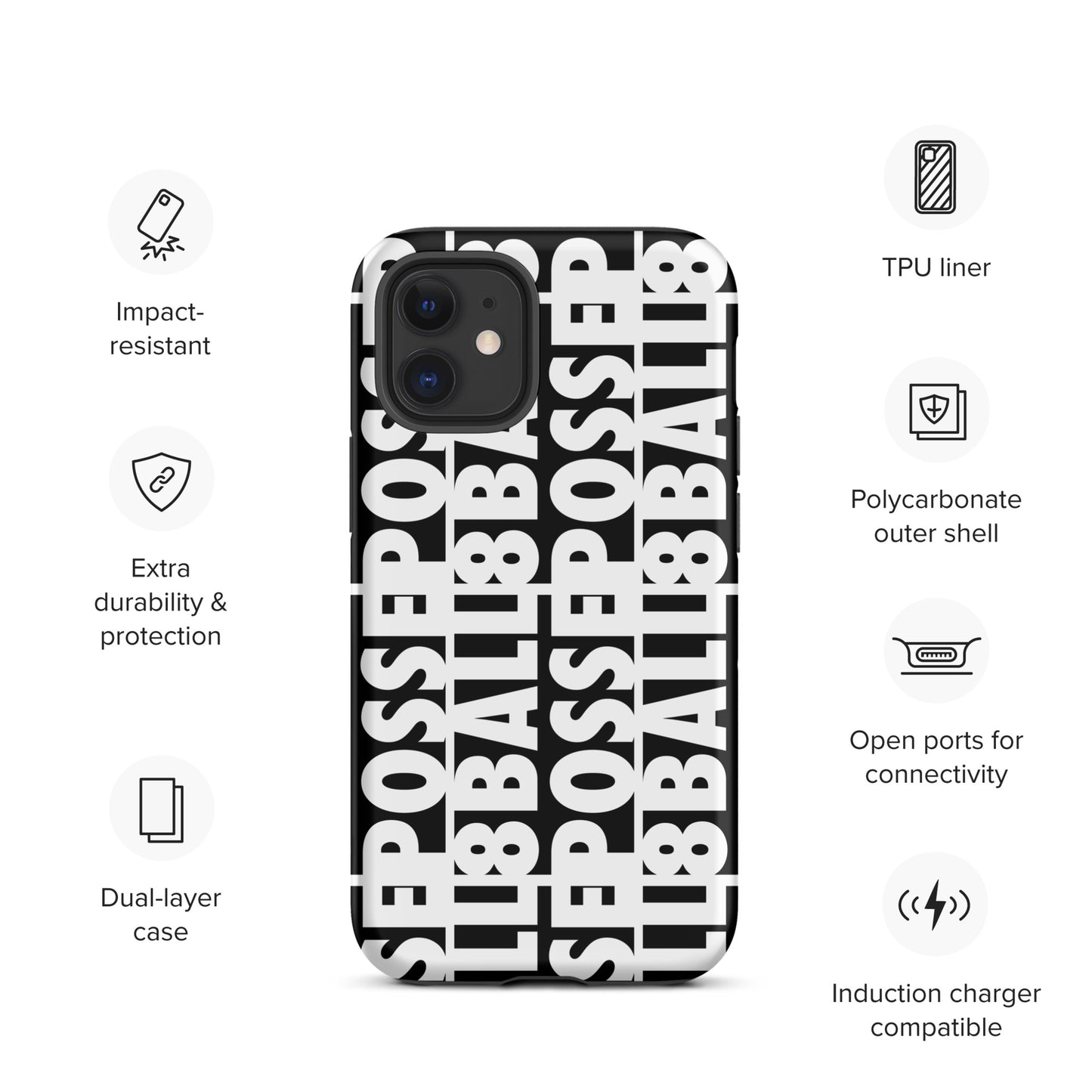 Reversed Logo iPhone Case White