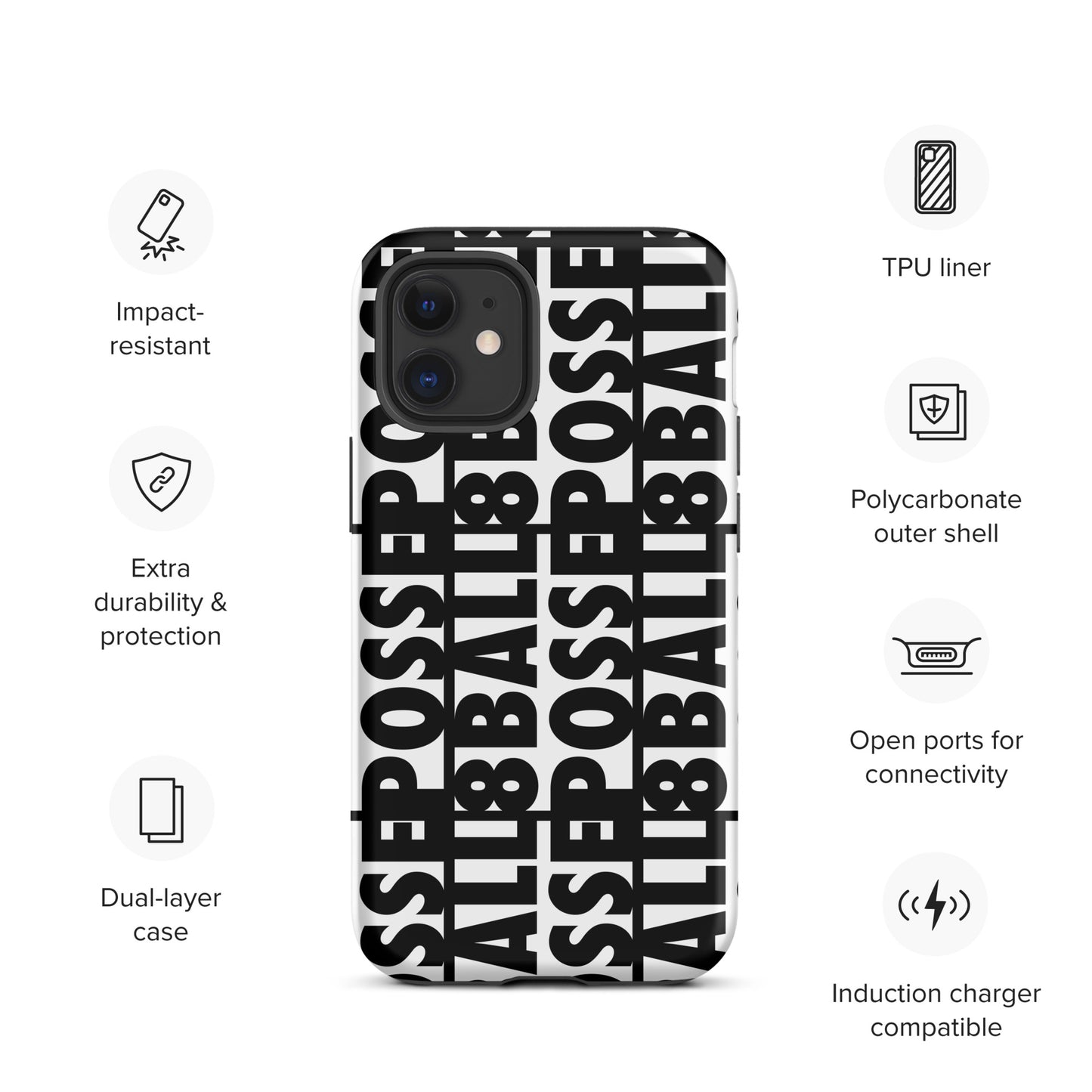 Reversed Logo iPhone Case Black