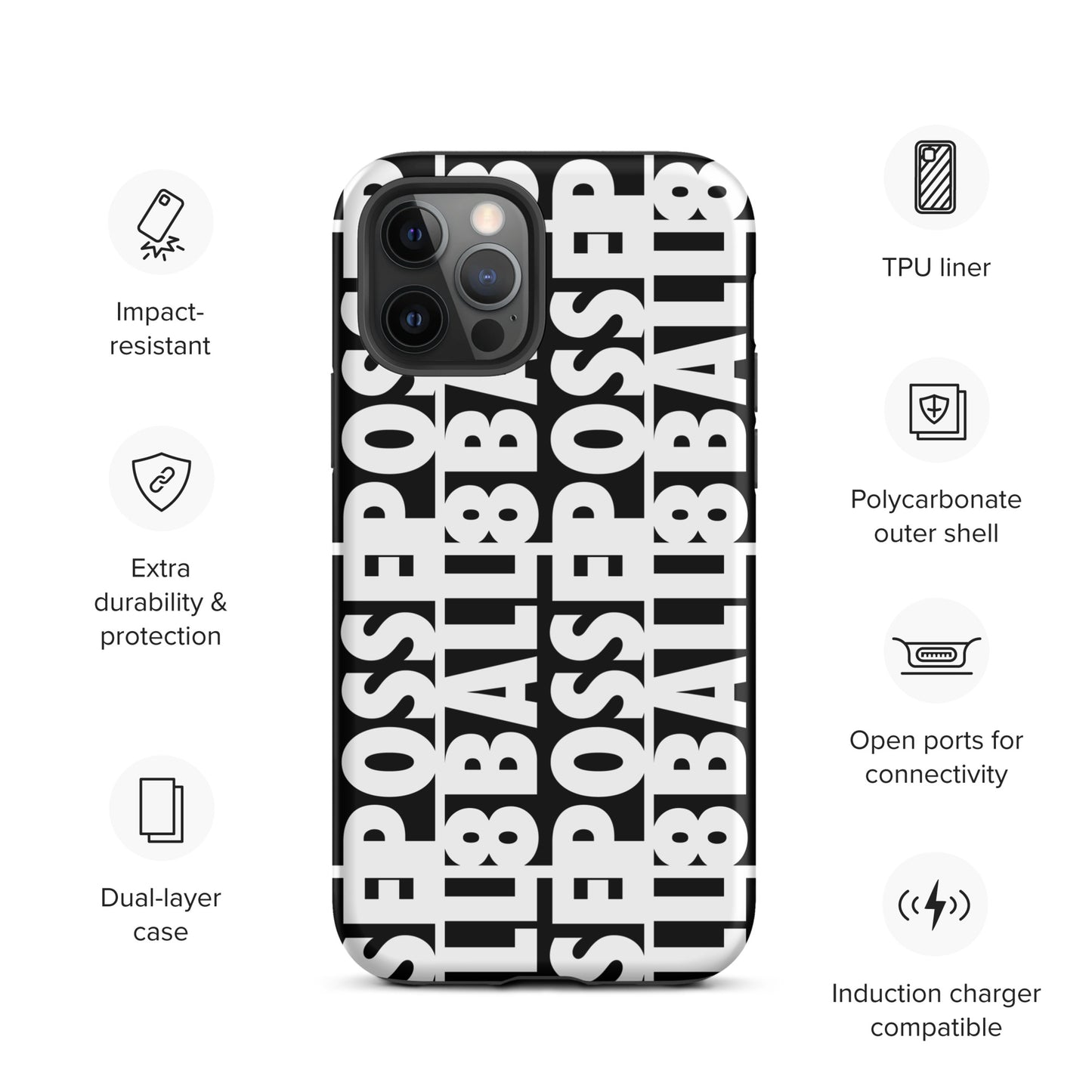 Reversed Logo iPhone Case White