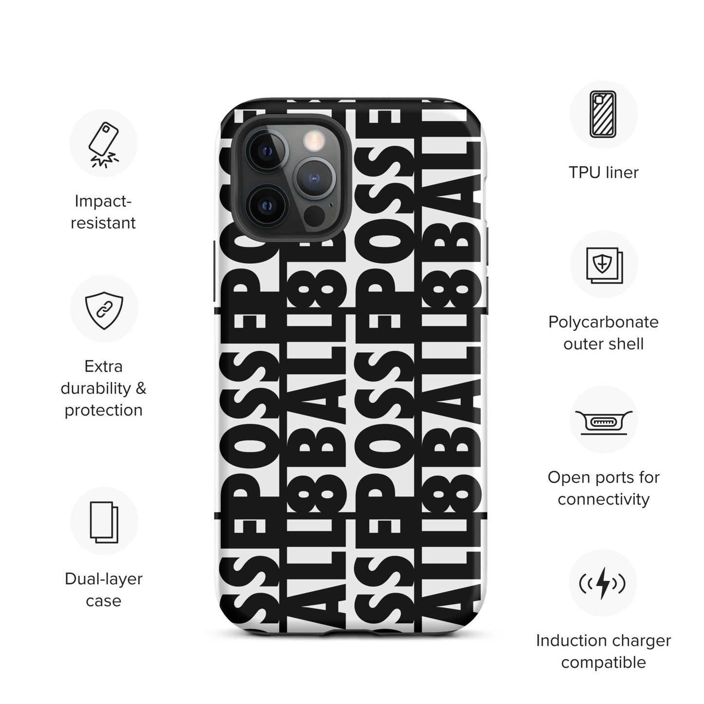 Reversed Logo iPhone Case Black