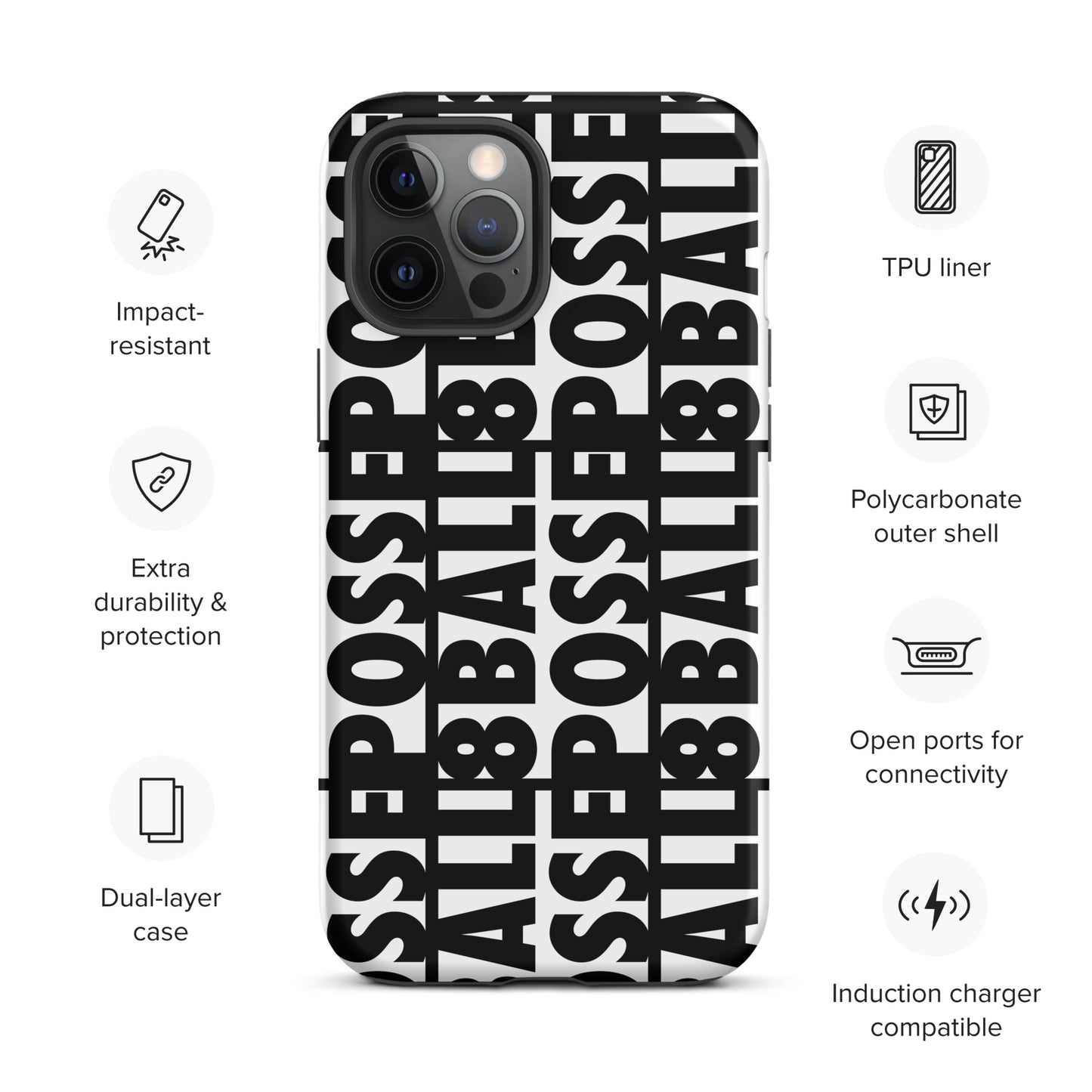 Reversed Logo iPhone Case Black