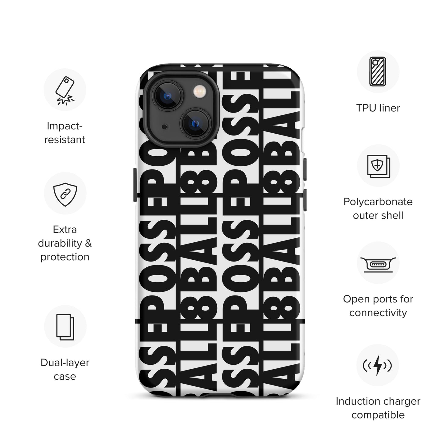 Reversed Logo iPhone Case Black