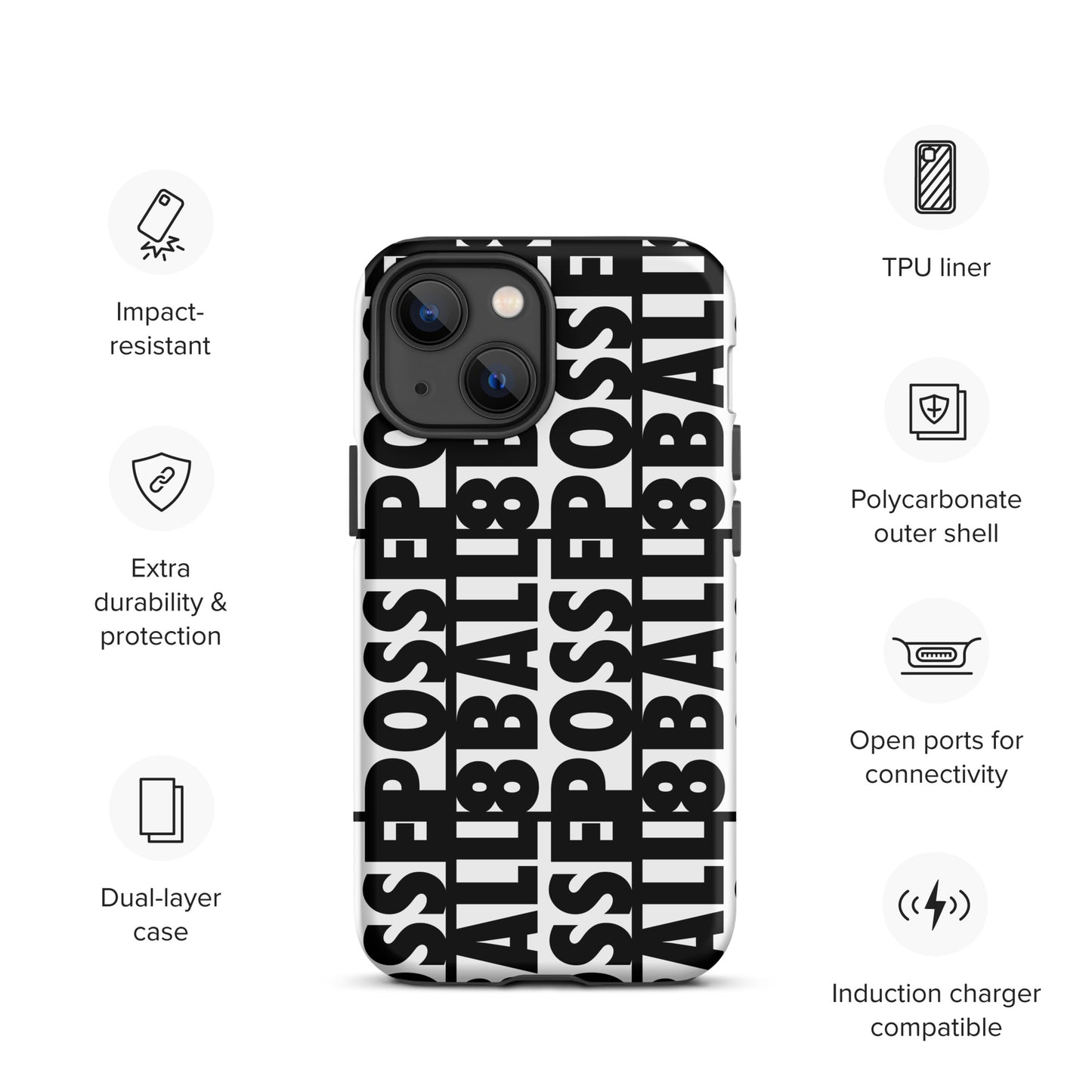 Reversed Logo iPhone Case Black
