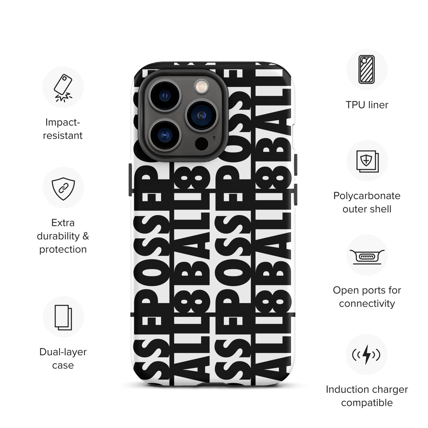 Reversed Logo iPhone Case Black