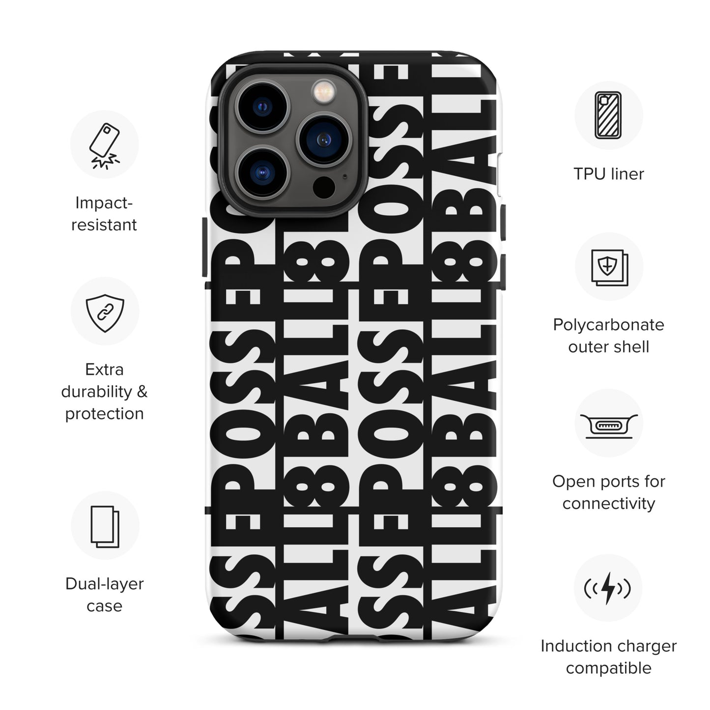 Reversed Logo iPhone Case Black