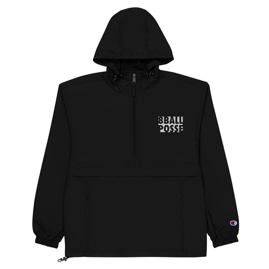 Reversed Embroidered Champion Packable Jacket Black